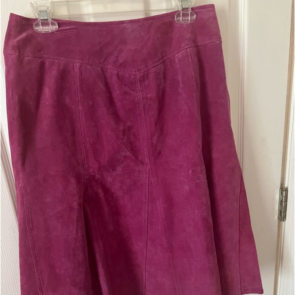 Metro - hot pink suede leather skirt -size 10